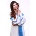Embroidered dress "Thought" White&Blue