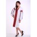 Embroidered dress "Thought" White&Red