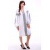 Embroidered dress "Thought" White&Gray