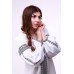 Embroidered dress "Thought" White&Gray