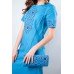 Embroidered classic dress "Elegy" Azure