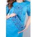 Embroidered classic dress "Elegy" Azure