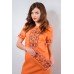 Embroidered classic dress "Elegy" Peach