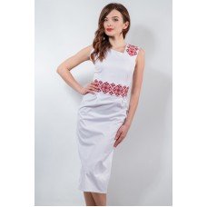 Embroidered midi dress "Dream 2" White