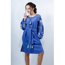 Embroidered boho dress "Charm" Blue