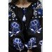 Boho Style Ukrainian Embroidered Mini Dress "Charm" blue embroidery