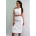 Embroidered dress "Dream" red on white