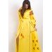 Boho Style Ukrainian Embroidered Maxi Broad Dress Yellow "Ukrainian Tradition"