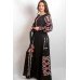 Boho Style Ukrainian Embroidered Maxi Broad Dress Black "Grace"