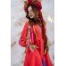 Embroidered Wrap Around Dress "Colouring" Coral