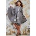 Embroidered Wrap Around Dress "Firebird" Gray