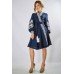 Embroidered Wrap Around Dress "Firebird" Navy