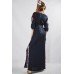 Embroidered Maxi Dress "Cool Geometry" Navy