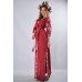Embroidered Maxi Dress "Cool Geometry" Maroon