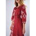 Embroidered Maxi Dress "Cool Geometry" Maroon