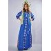 Embroidered Maxi Dress "Cool Geometry" Electric