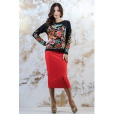Embroidered Costume "Fairy World" Black Red