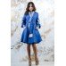 Embroidered Wrap Around Dress "Firebird" Blue