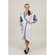 Embroidered Wrap Around Dress "Life Tree"
