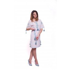Embroidered Dress "White Ice-cream"