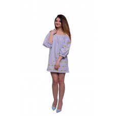 Embroidered Dress "Love in Gray"