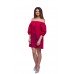 Embroidered Dress "Love in Maroon"
