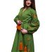 Embroidered Dress "Bohemian Roses" olive