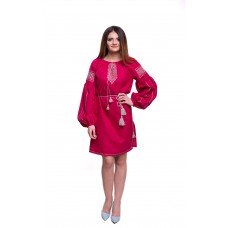 Embroidered Dress"Raspberry"