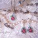 Earrings and pendulum set "Mint Rose"