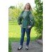 Embroidered blouse "Dark Green Thoughtfullness"