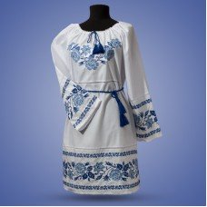 SALE!! Embroidered tunic "Roses" blue, Size L