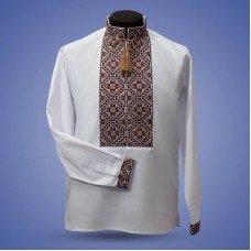 Embroidered shirt "Gentleman" brown