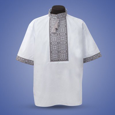 Embroidered shirt "Summer in Gray"