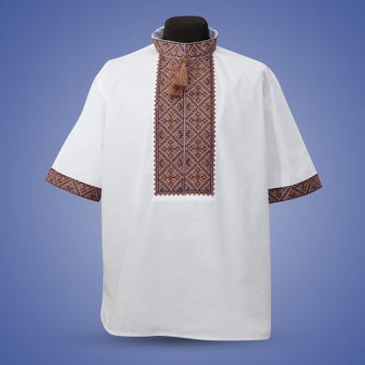 Embroidered shirt "Summer in Brown"