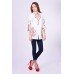 Embroidered blouse "Rain Drops" red on white