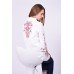 Embroidered blouse "Rain Drops" red on white