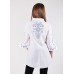 Embroidered blouse "Rain Drops" blue on white