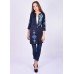 Embroidered cardigan "Poppies Luxury" navy blue