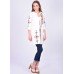 Embroidered cardigan "Poppies Luxury" white/pink