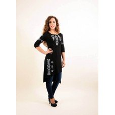 Embroidered tunic "Dove" silver
