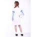 Embroidered dress for girl "Thought" White+Blue