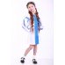 Embroidered dress for girl "Thought" White+Blue