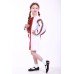 Embroidered dress for girl "Thought" White+Red