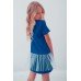 Embroidered dress for girl "Smile of Rose" mesh Electric