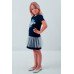 Embroidered dress for girl "Smile of Rose" mesh Navy