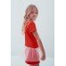 Embroidered dress for girl "Smile of Rose" mesh Red