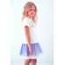 Embroidered dress for girl "Spring" mesh Blue