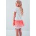Embroidered dress for girl "Spring" mesh Red