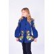 Embroidered coat for girl "Butterfly" dark blue