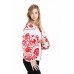 Boho Style Ukrainian Embroidered Blouse "Tree of Life" red on white